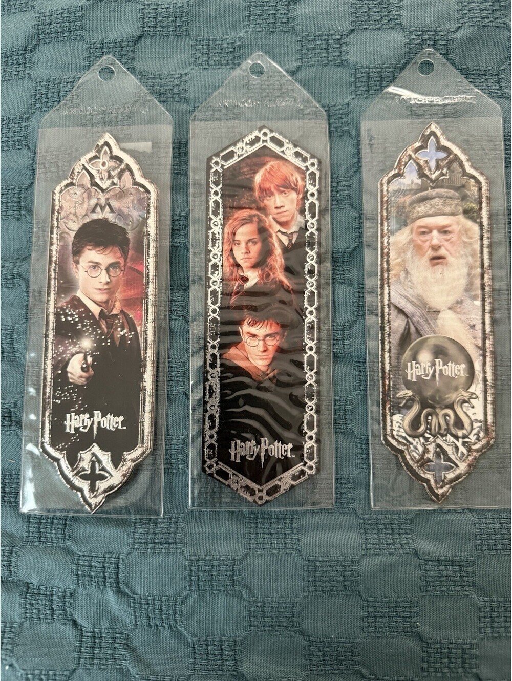 Vintage Harry Potter Bookmarks 2001-2002 Golden Trio Dumbledoor Lot Of 3